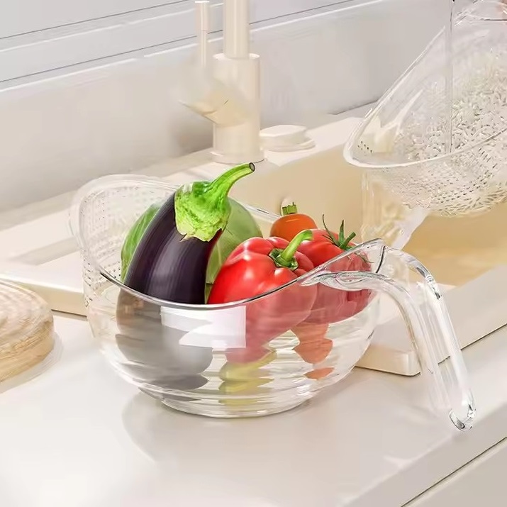 Colino in plastica da cucina per lavare il cestello del riso, frutta e verdura